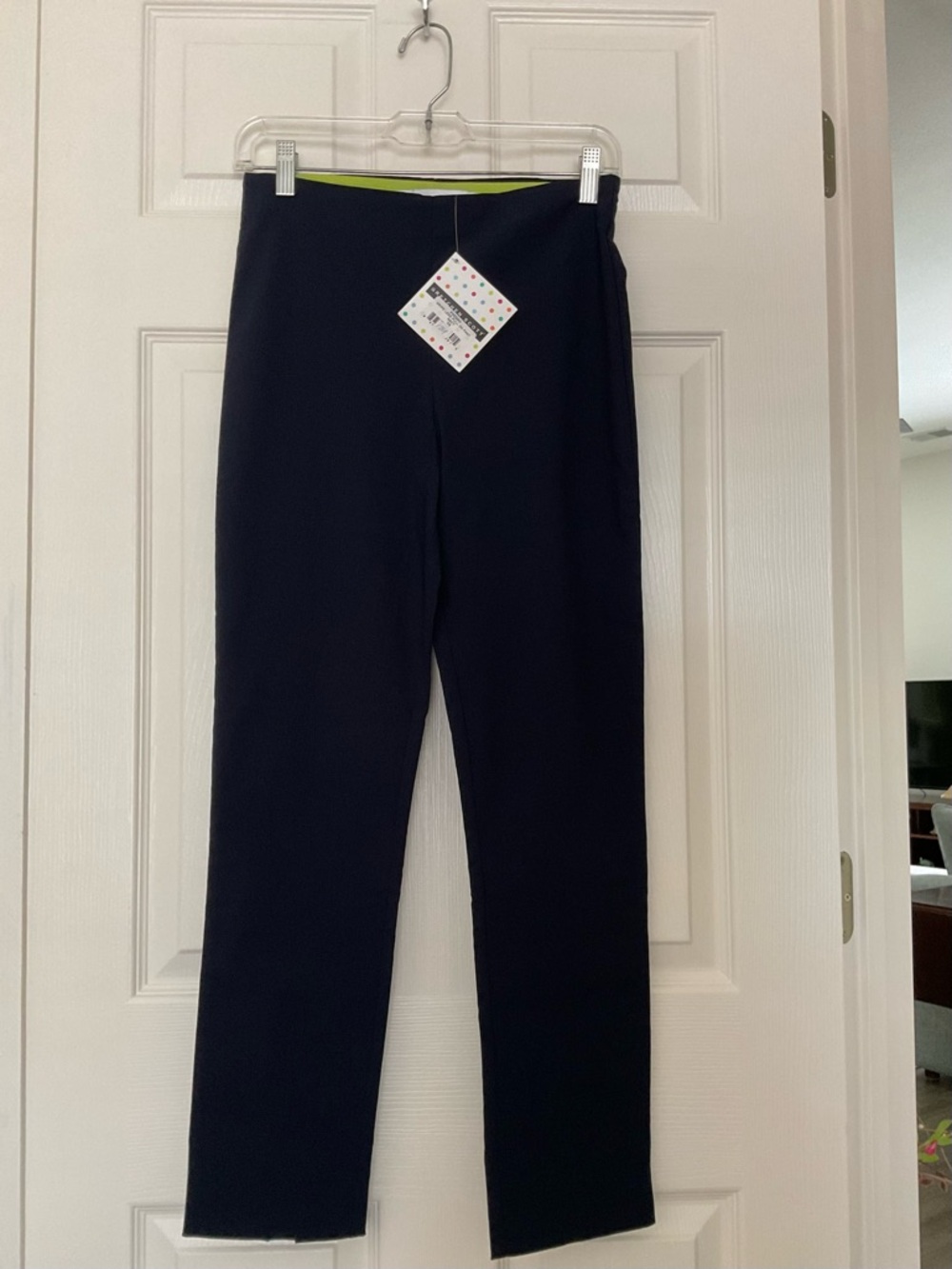 NWT GRETCHEN SCOTT Gripeless Pull On Pants Navy Blue XS